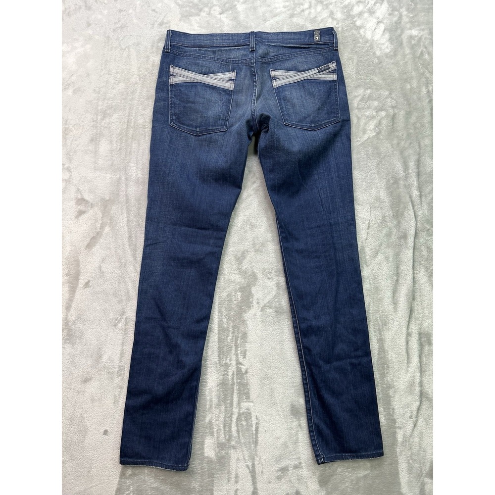 7 For All Mankind Jeans Womens 31 Blue Roxanne Slim Chic Whiskered Walking Dance